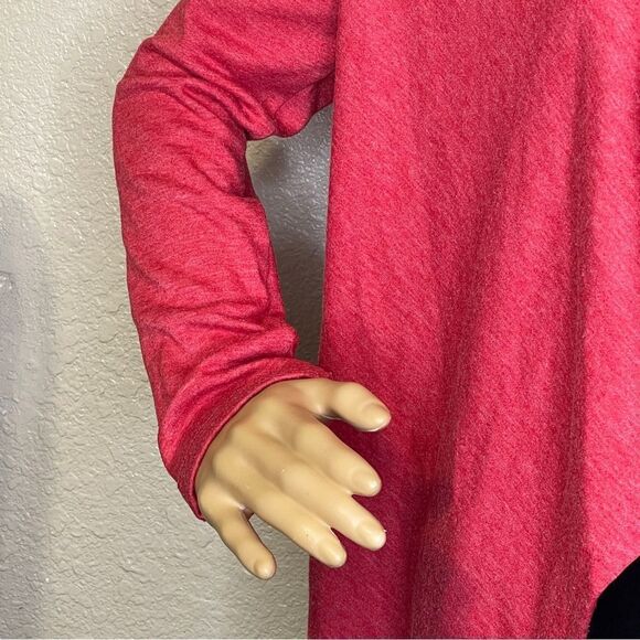 Nordstrom Bobeau One Button Fleece Wrap Draped Cardigan Rose Coral Red Size XS - Picture 12 of 12